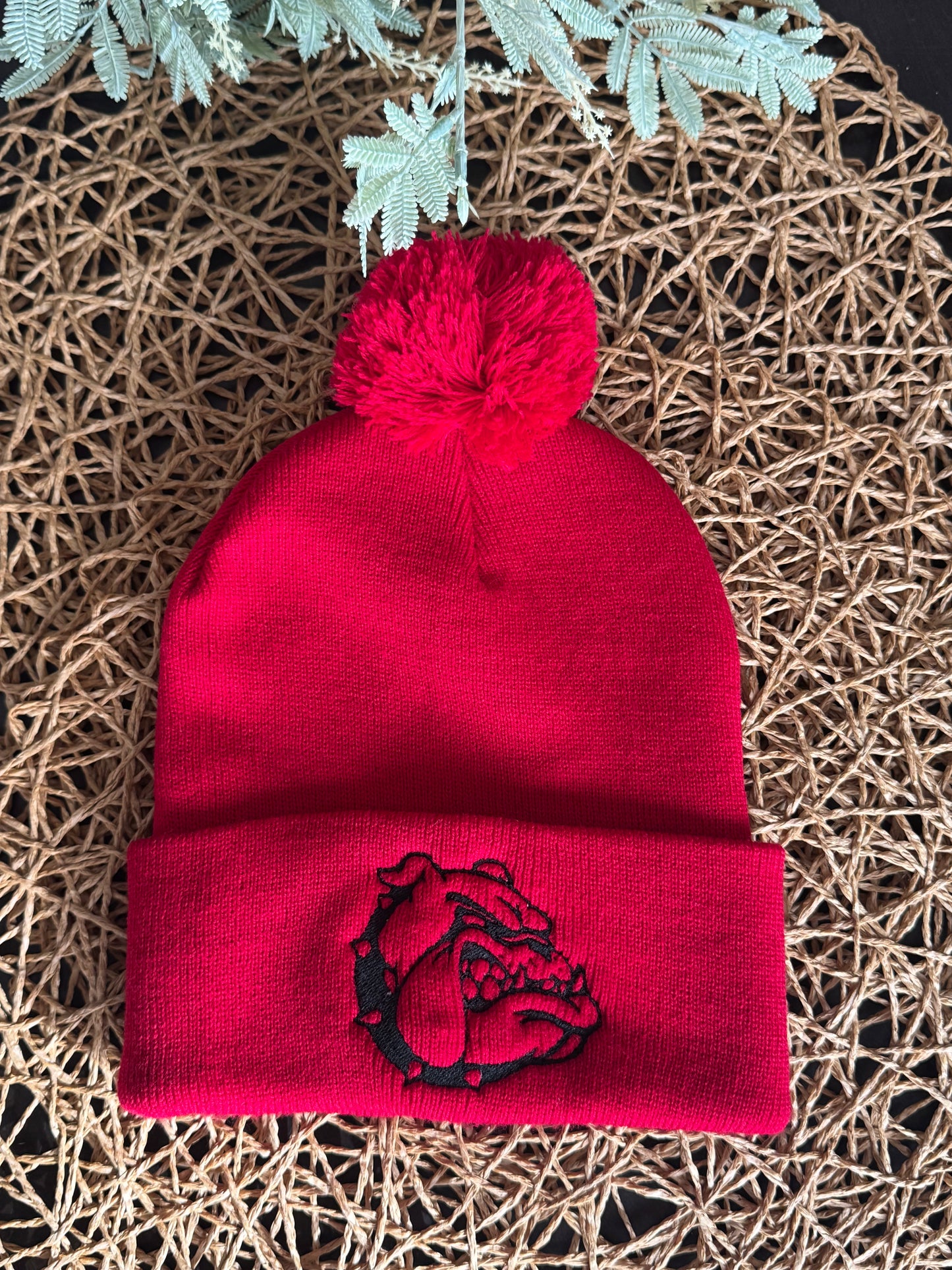 Embroidered Bulldog face beanie