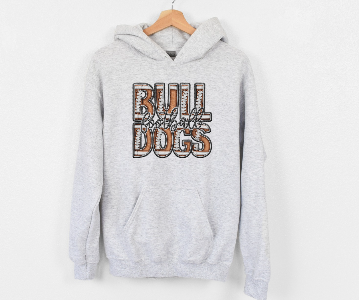 Bulldogs Football FAUX stitch
