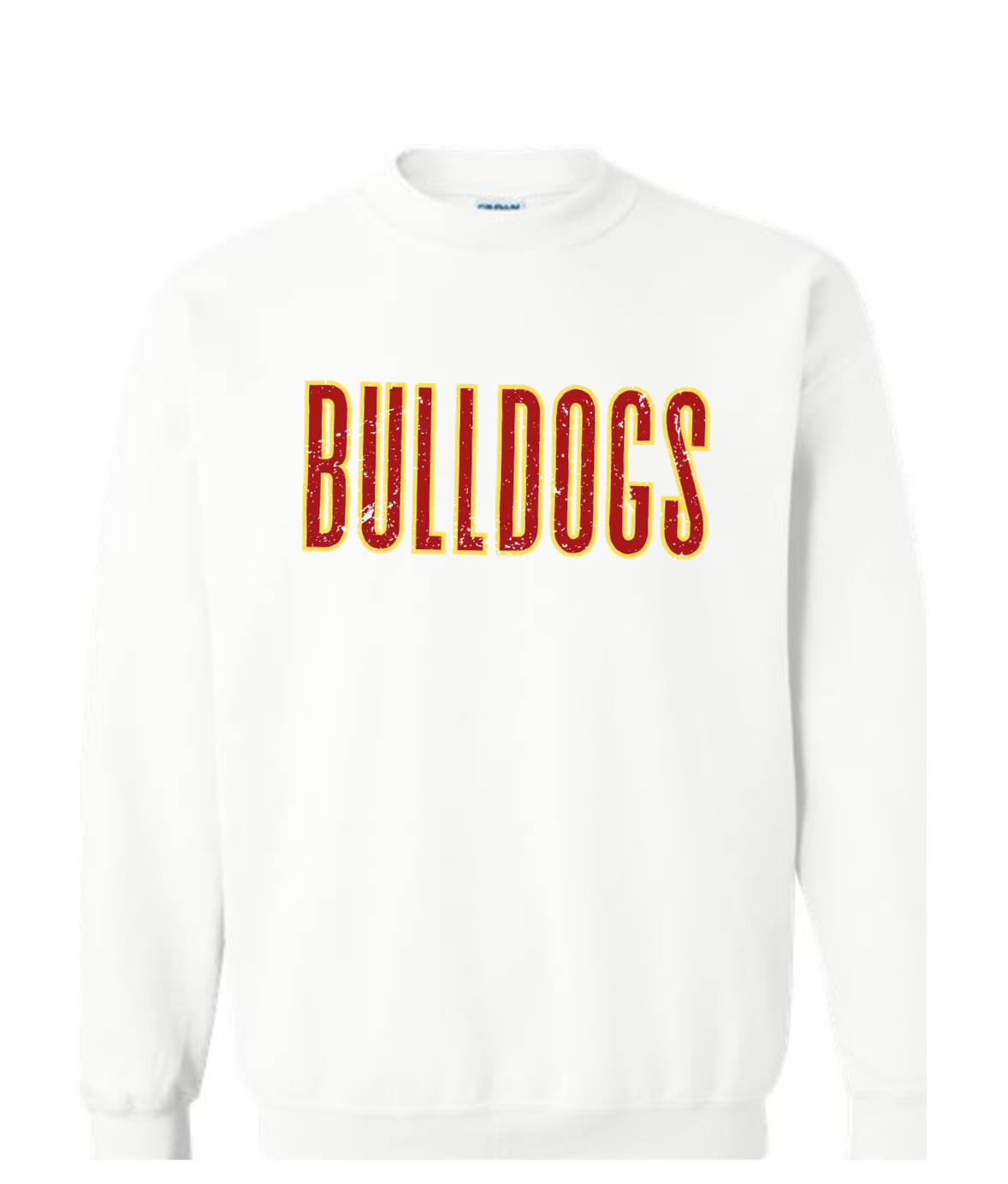 Bulldogs red/yellow distressed