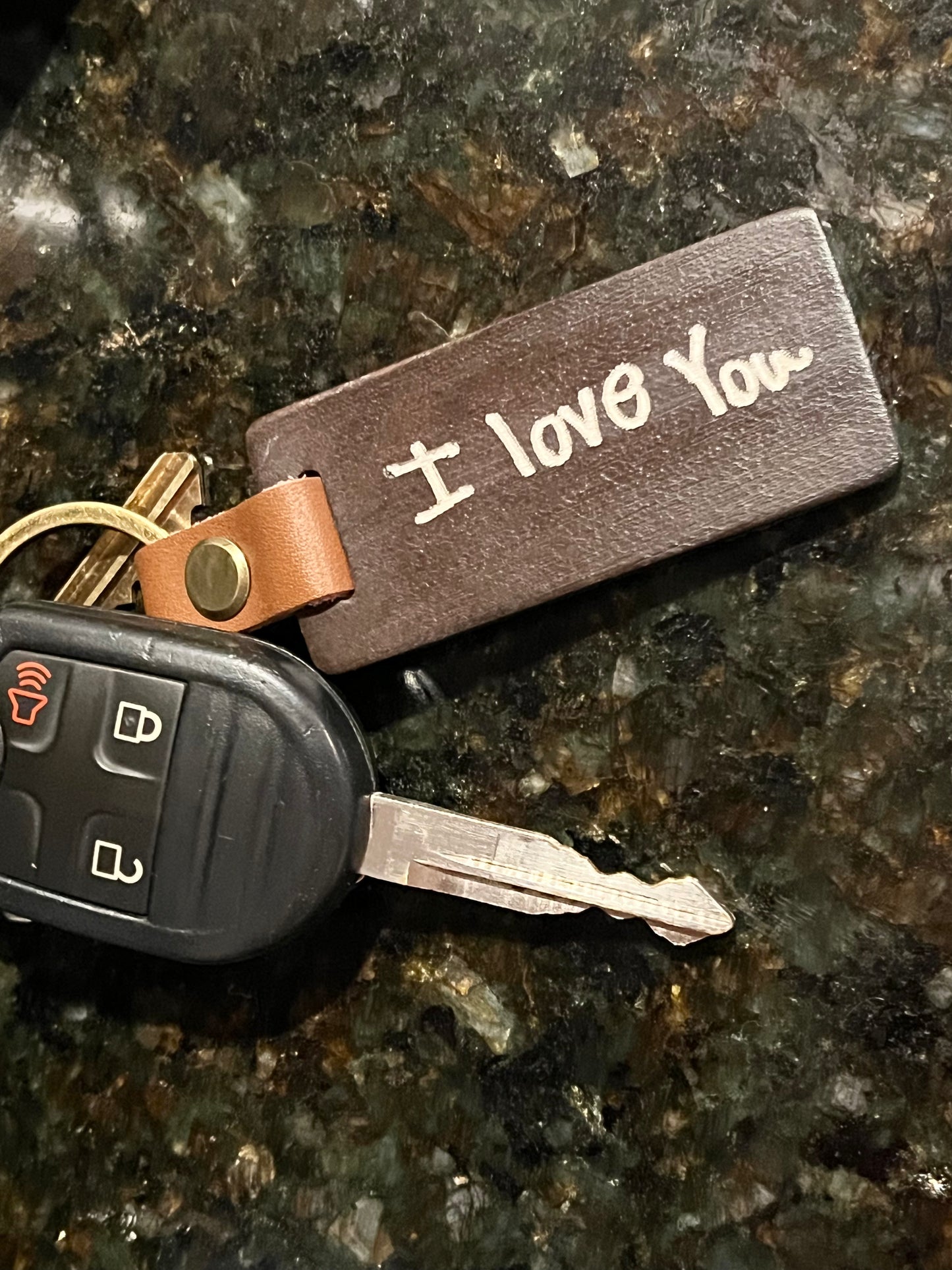 Hand written text keychain