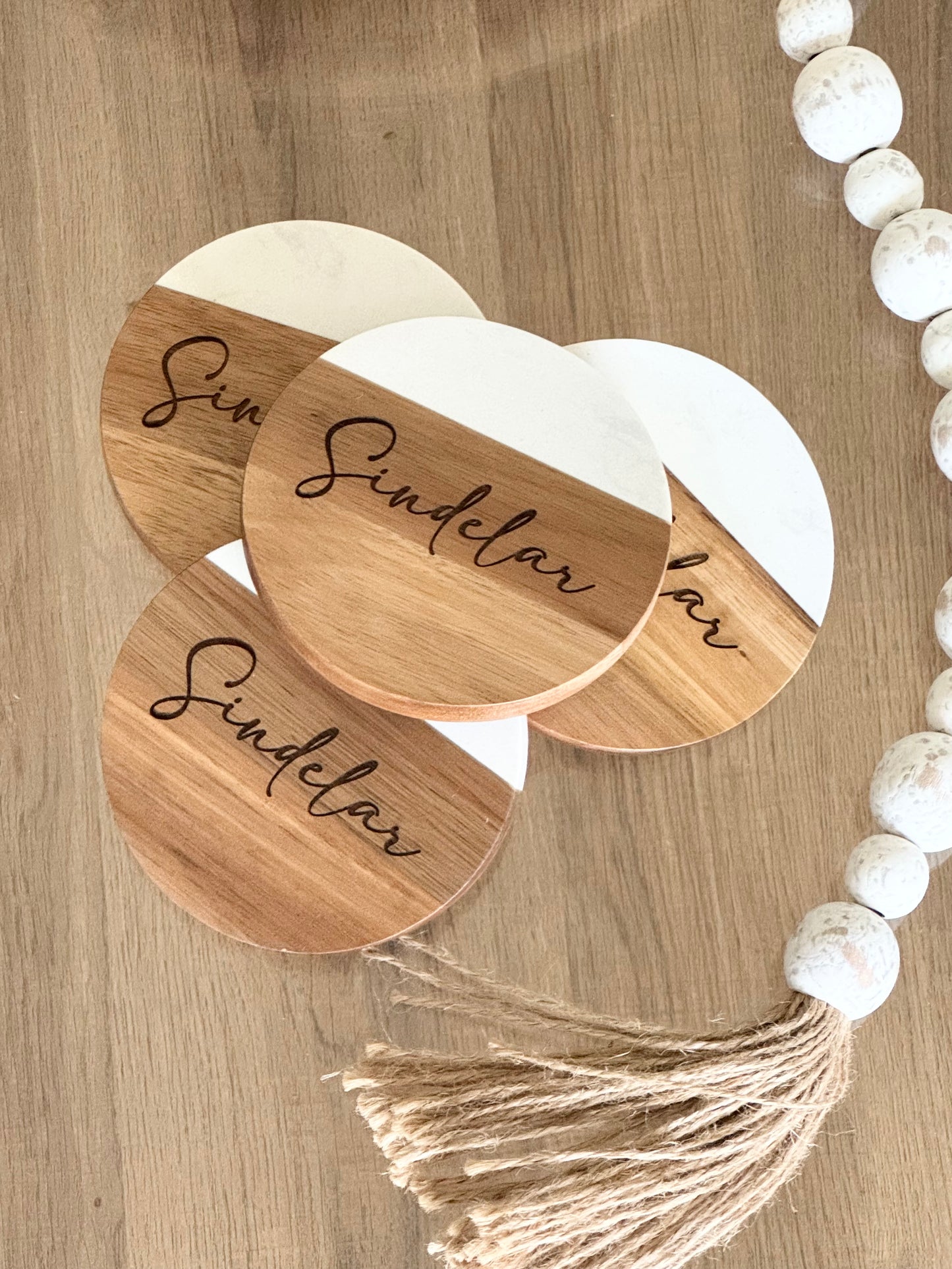 WOOD & MARBLE COASTERS