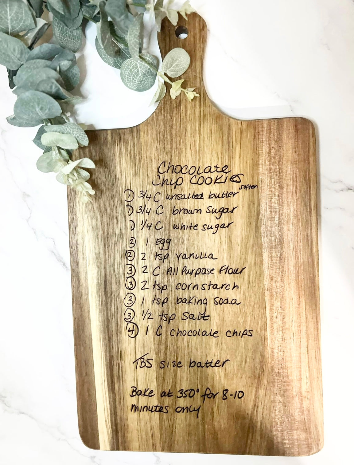 Personalized Recipe Cutting Board